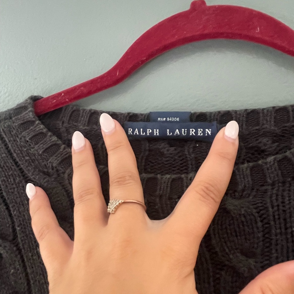 Ralph Lauren knitted black sweater. Not cropped.